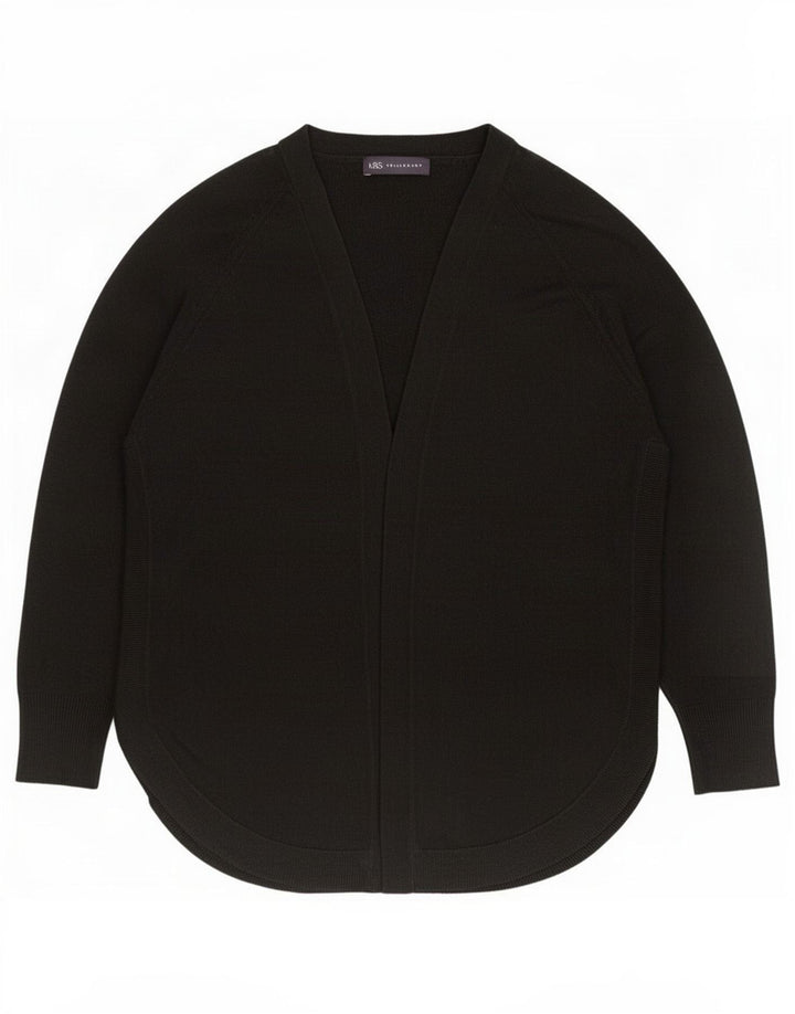 Marks & Spencer Dame Longline Cardigan Sweater UK 14 Medium Black