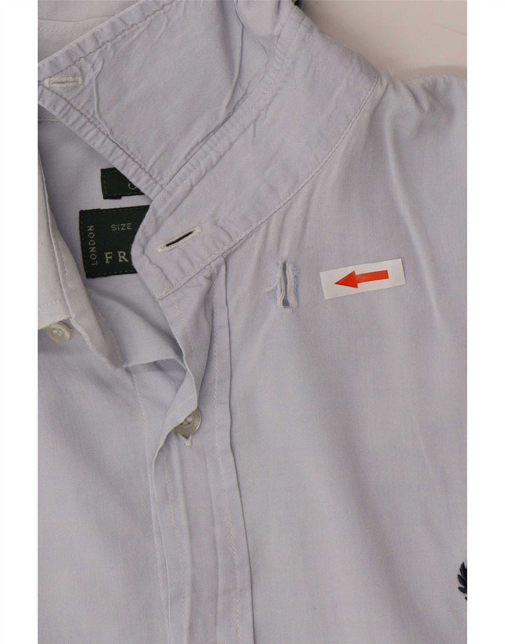 Fred Perry Herre Slim Fit Shirt Small Blue
