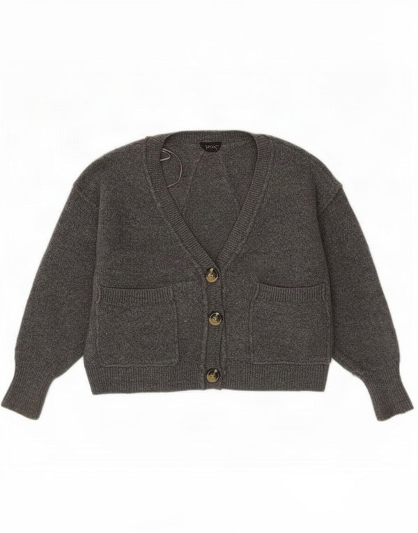 Topshop Womens Crop Oversized cardigan sweater UK 8 Small Grå Akryl