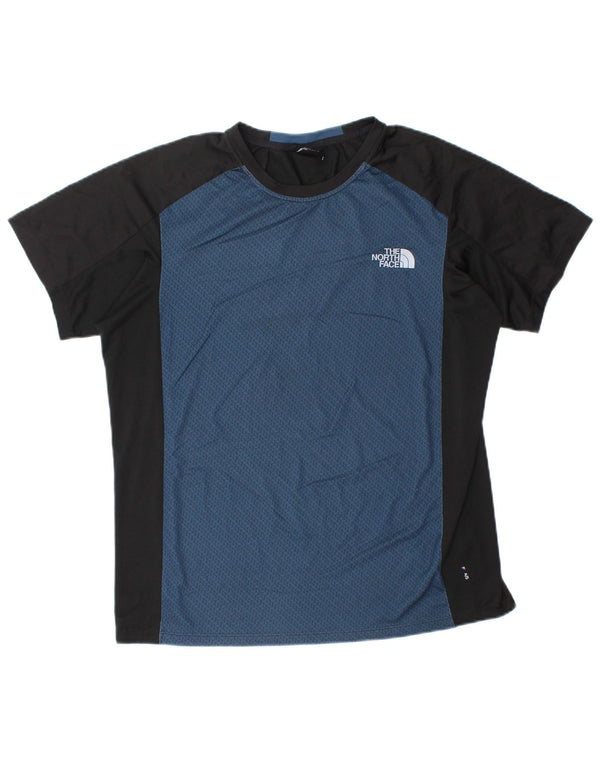 The North Face Herre T-Shirt Top Medium Blue Colourblock Polyester