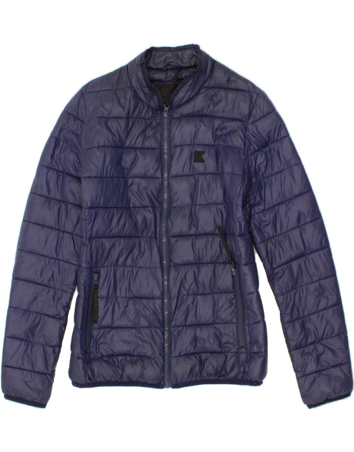 KARL LAGERFELD Womens Padded Jacket UK 10 Small Navy Blue Nylon Vintage Karl Lagerfeld and Second-Hand Karl Lagerfeld from Messina Hembry 