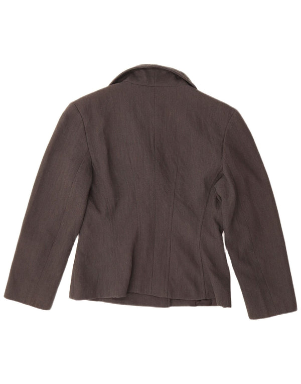 Vintage Dame Crop Dobbeltradet Blazer Jacket UK 14 Medium Grey
