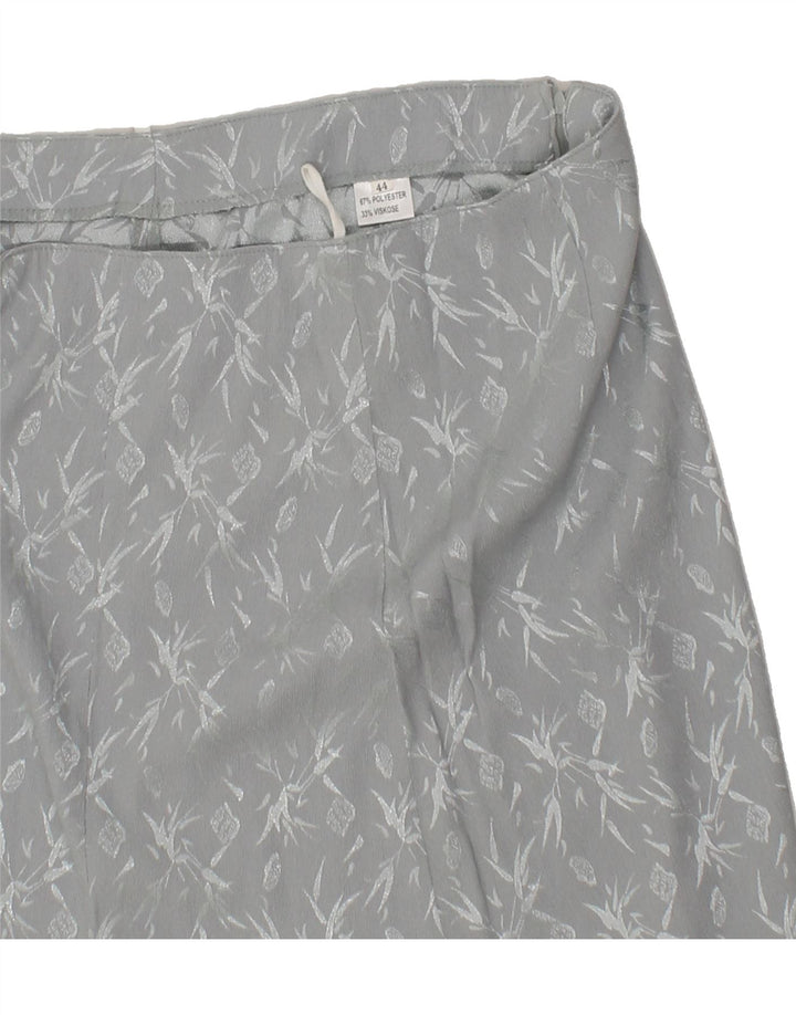VINTAGE Womens A-Line Skirt IT 44 Medium W28 Grey Floral Polyester Vintage Vintage and Second-Hand Vintage from Messina Hembry 