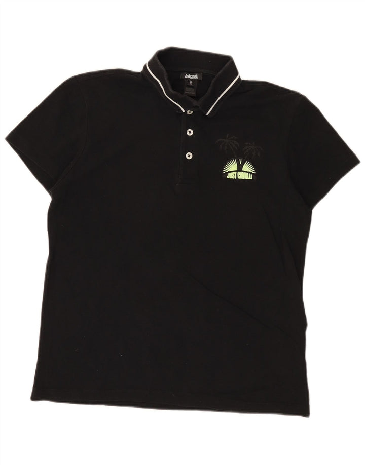 Just Cavalli Herre poloshirt IT 48 Lille sort bomuld