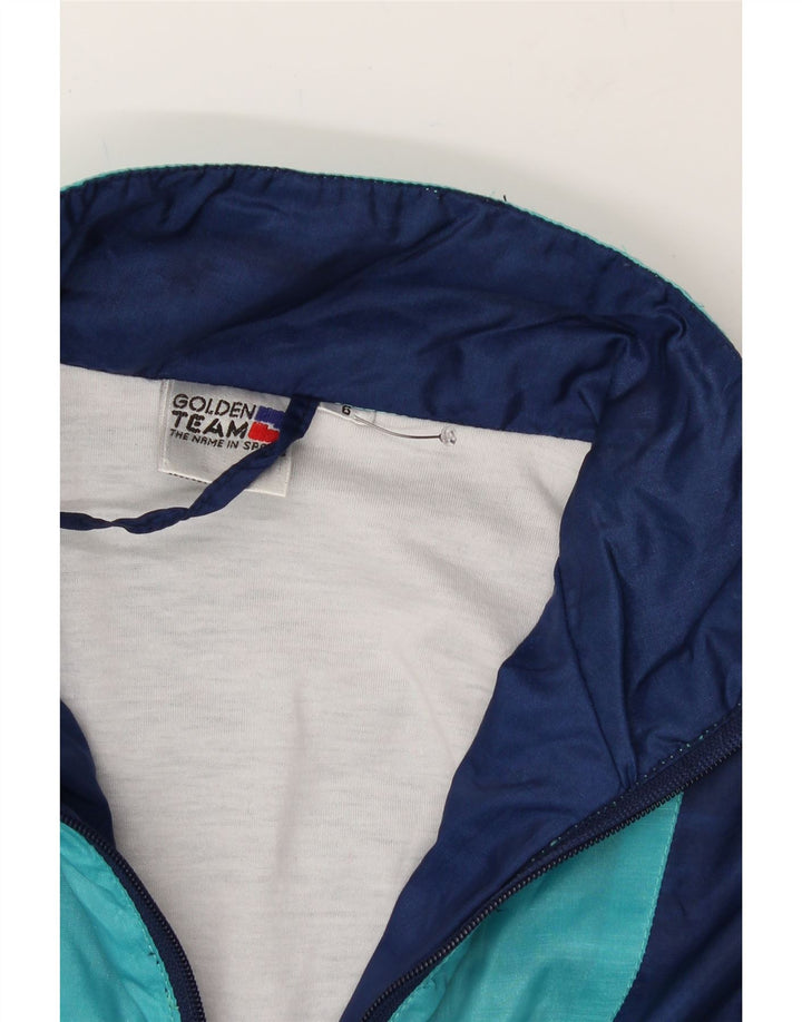 GOLDEN TEAM Mens Tracksuit Top Jacket XL Navy Blue Colourblock Polyamide Vintage Golden Team and Second-Hand Golden Team from Messina Hembry 