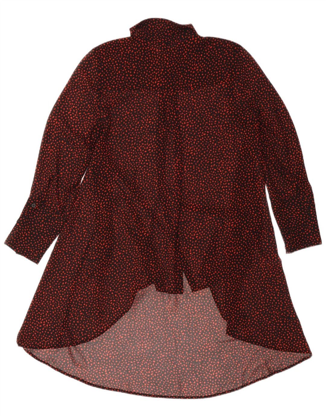 MINT VELVET Dame langærmet skjortekjole UK 12 Medium Black Spotted