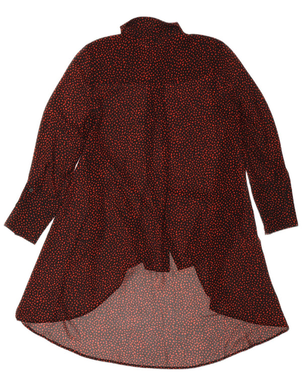 MINT VELVET Dame langærmet skjortekjole UK 12 Medium Black Spotted