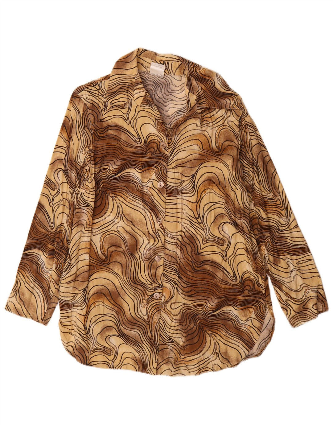 Kohlhaas skjortebluse til kvinder EU 40 Medium Brun Tie Dye Viscose