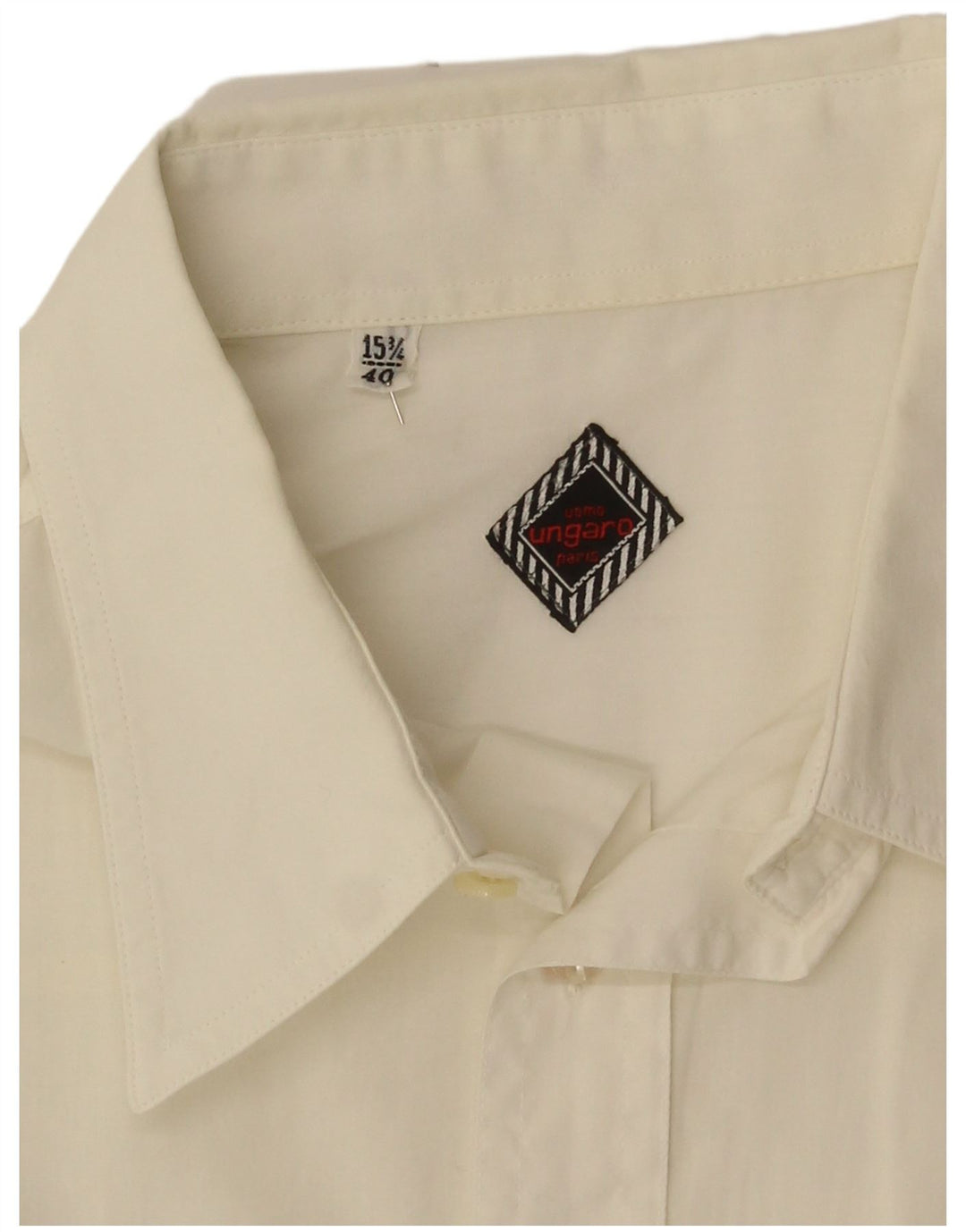 Ungaro Herre Kortærmet Skjorte Størrelse 40 15 3/4 Medium Hvid