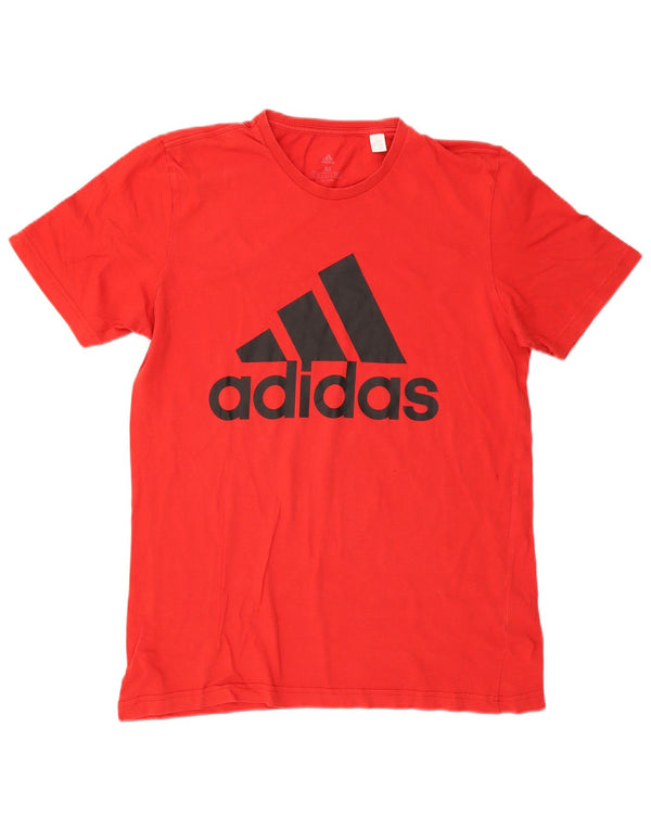 Adidas Herre grafisk T-shirt Top Medium Rød Bomuld