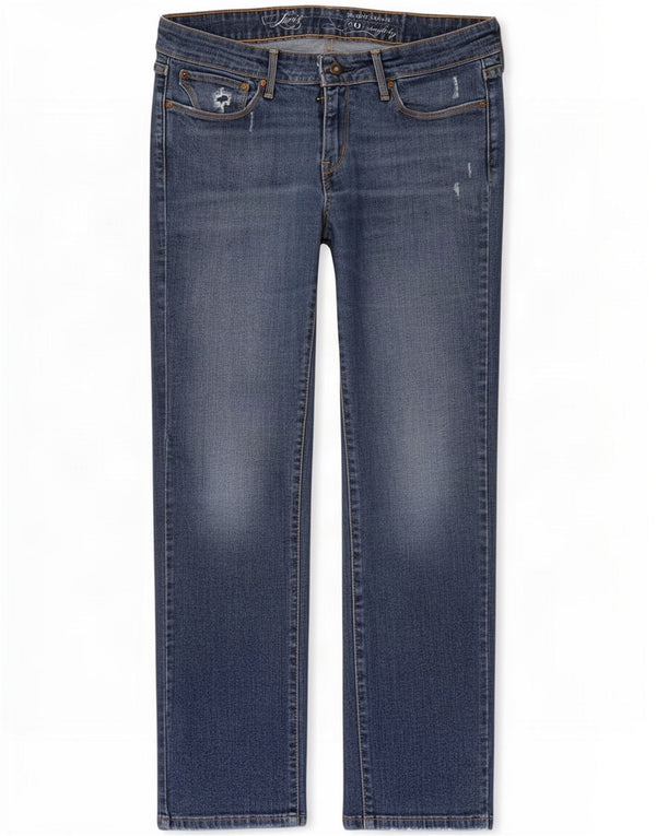 Levi's Womens Slight Curve Low Waist Straight Jeans W30 L30 Blue Cotton