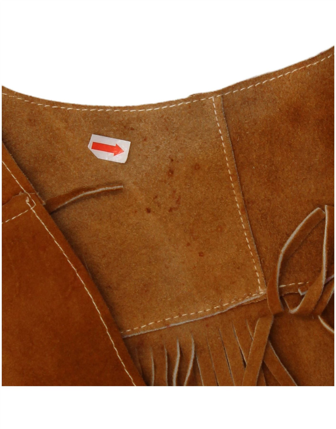 VINTAGE Dame ruskindsvest UK 10 Lille Brun