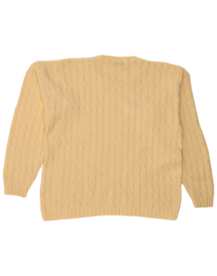 MAGLIERIA Herre sweater med rund hals, medium gul uld