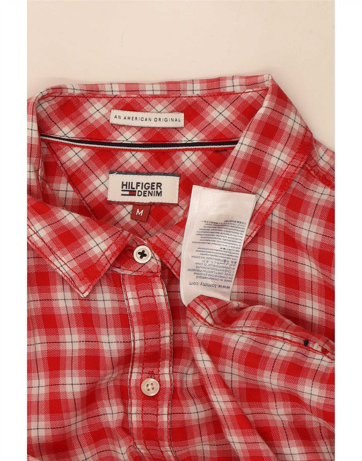 Tommy Hilfiger Dameskjorte UK 14 Medium Rød Ternet Bomuld