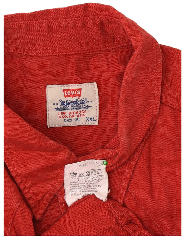 Levi's herreskjorte 2XL rød bomuld