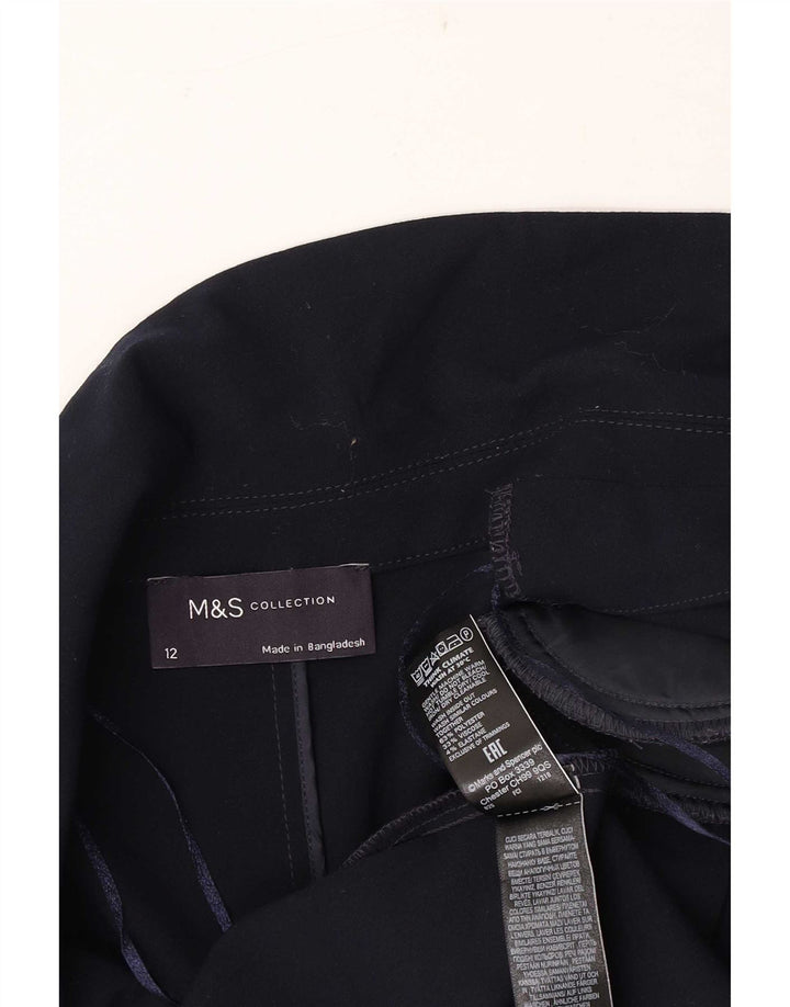Marks & Spencer Dame 3/4-ærmet åben blazerjakke UK 12 Medium Navy Blue
