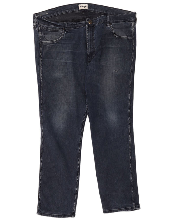 Wrangler Herre Greensboro Straight Jeans W46 L34 Marineblå Bomuld