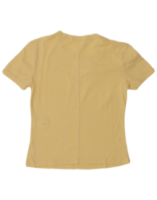 Zara Womens Crop T-Shirt Top UK 10 Lille gul bomuld