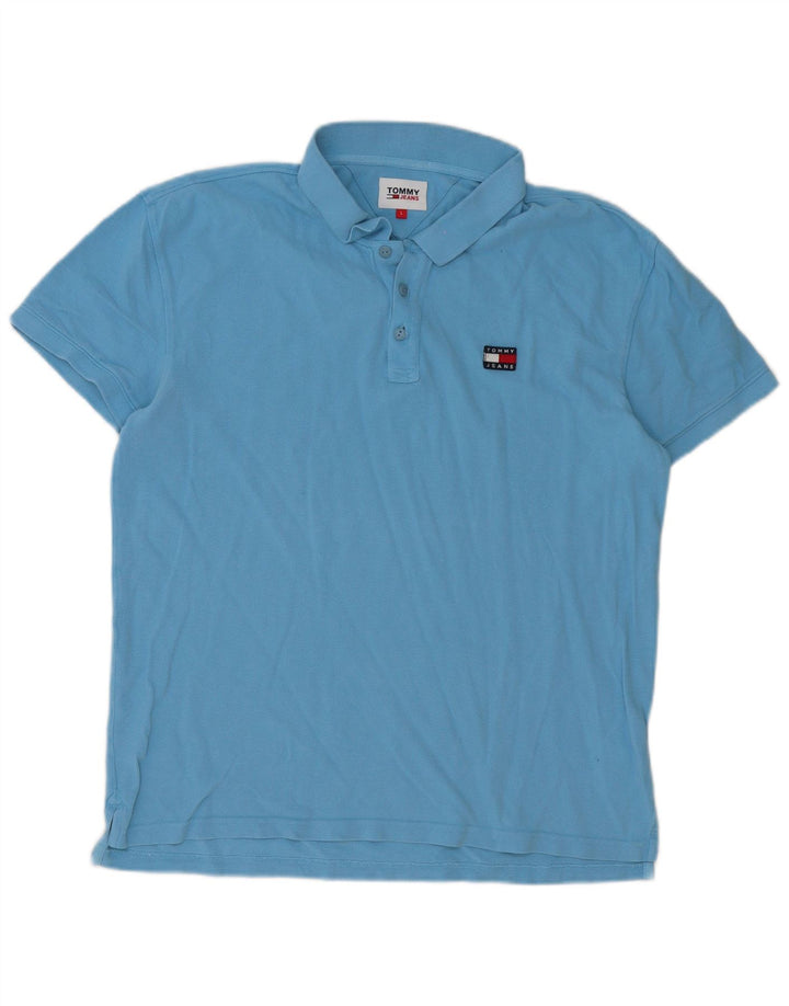 Tommy Hilfiger Herre Polo Shirt Stor Blå Bomuld