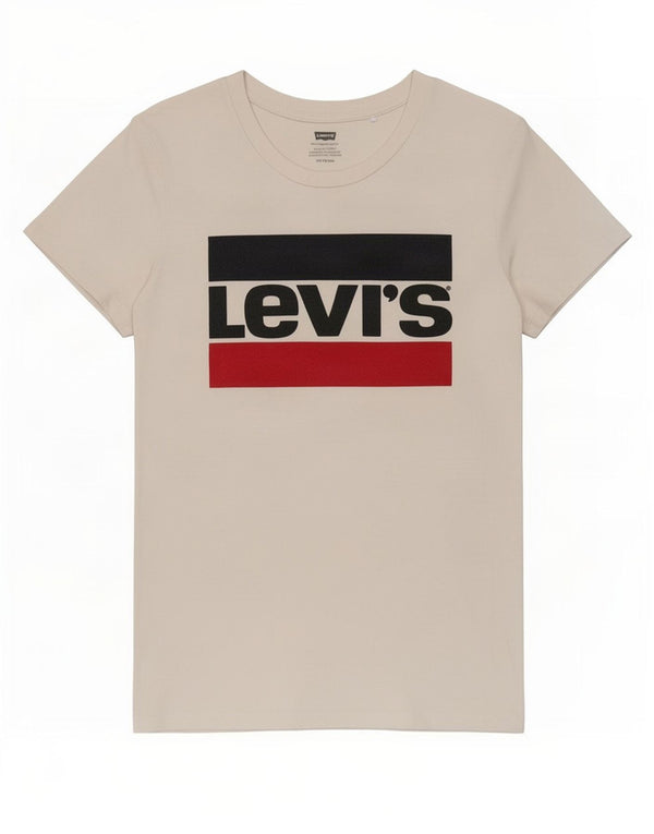 Levi's Womens Graphic T-Shirt Top UK 6 XS White Cotton
