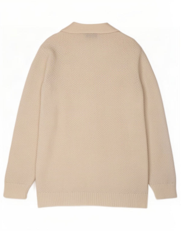Marks & Spencer Womens Open Cardigan Sweater UK 16 Large White Bomuld