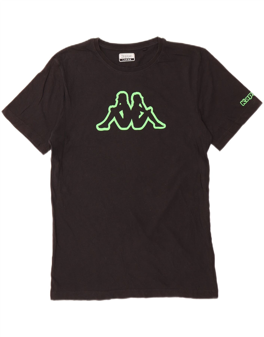 KAPPA Mens Graphic T-Shirt Top Large Black Cotton Vintage Kappa and Second-Hand Kappa from Messina Hembry 