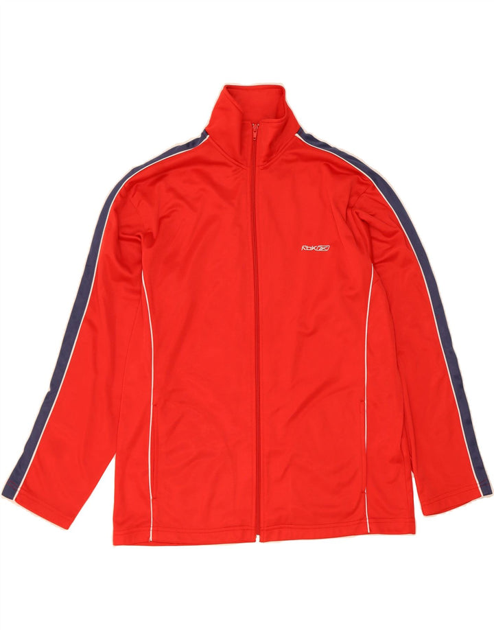 REEBOK Mens Tracksuit Top Jacket Large Red Colourblock Polyester Vintage Reebok and Second-Hand Reebok from Messina Hembry 