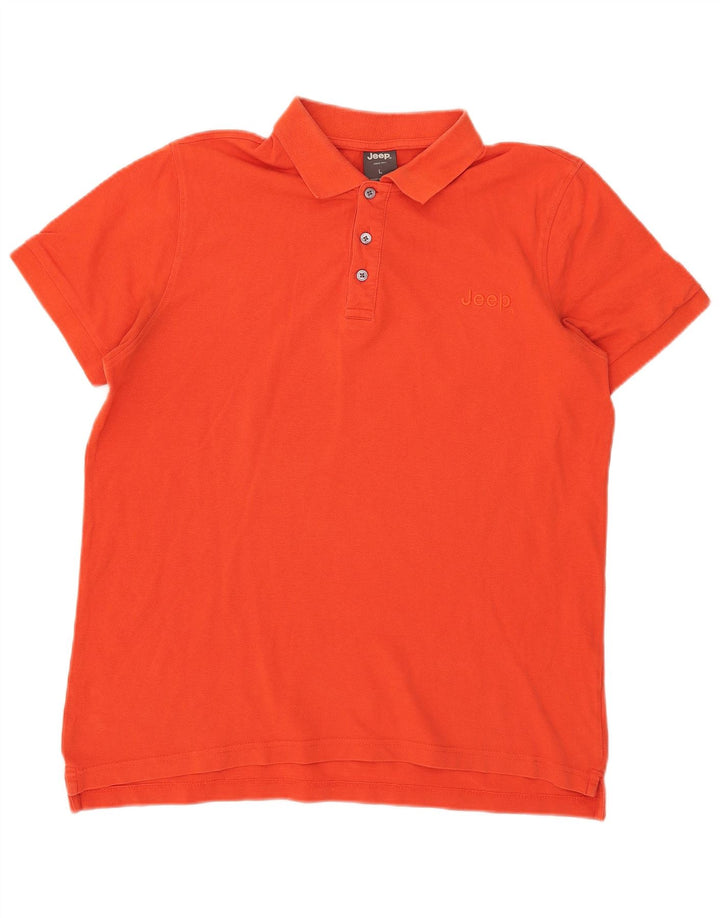 Jeep Herre Polo Shirt Stor Orange Bomuld