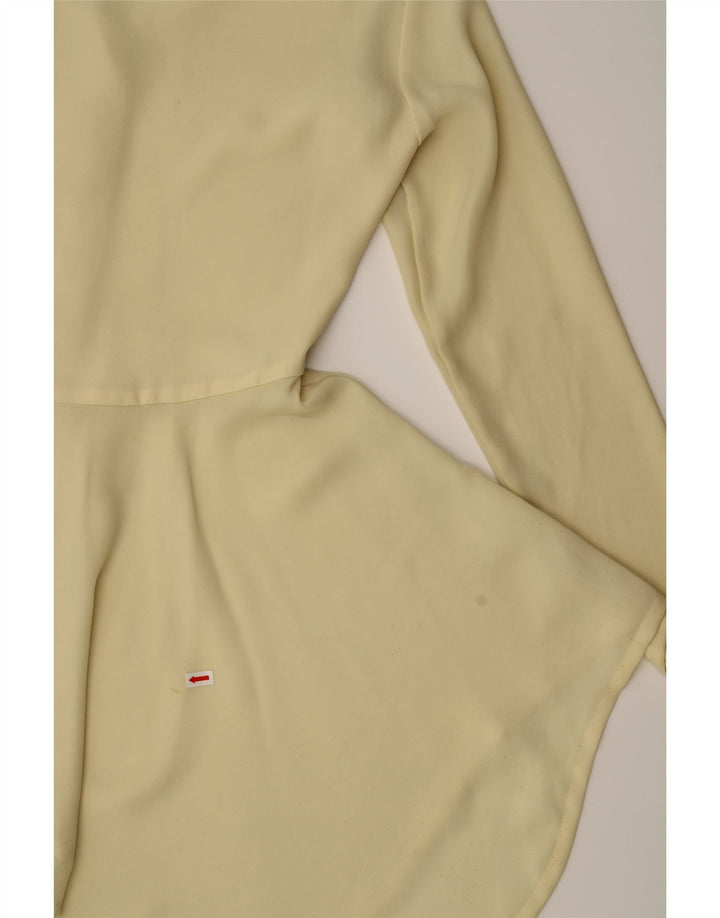 VINTAGE Womens Long Sleeve Shirt Dress UK 12 Medium Yellow Polyester Vintage Vintage and Second-Hand Vintage from Messina Hembry 