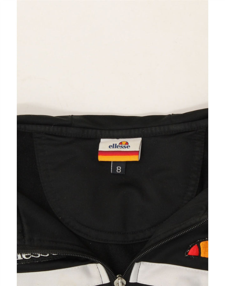 ELLESSE Womens Zip Hoodie Sweater UK 8 Small Black Polyester Vintage Ellesse and Second-Hand Ellesse from Messina Hembry 
