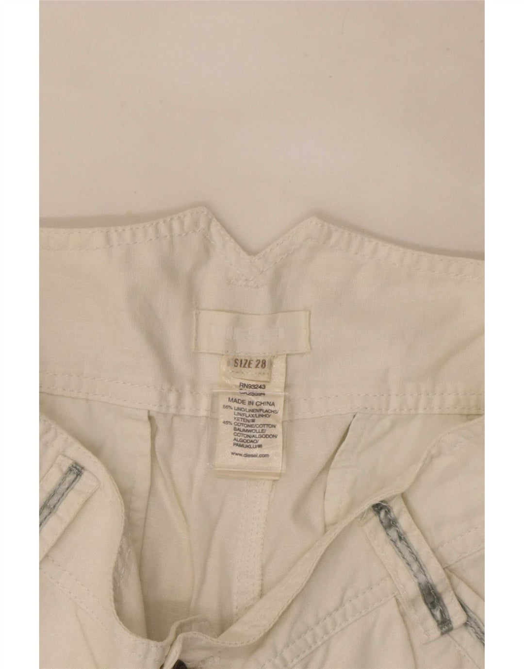 Diesel Dame Hot Pants W28 Medium Hvid Linned
