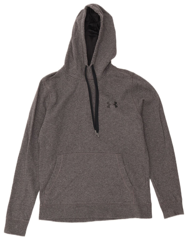 Under Armour Mens Cold Gear Hoodie Jumper Small Grey Flecked Cotton