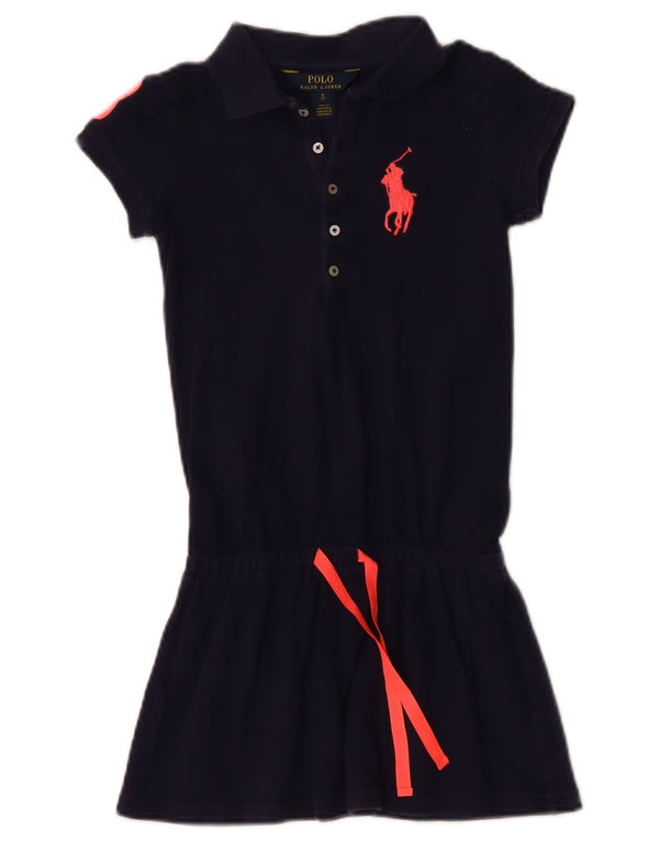 Polo Ralph Lauren piger grafisk drop waist kjole 6-7 år lille marineblå