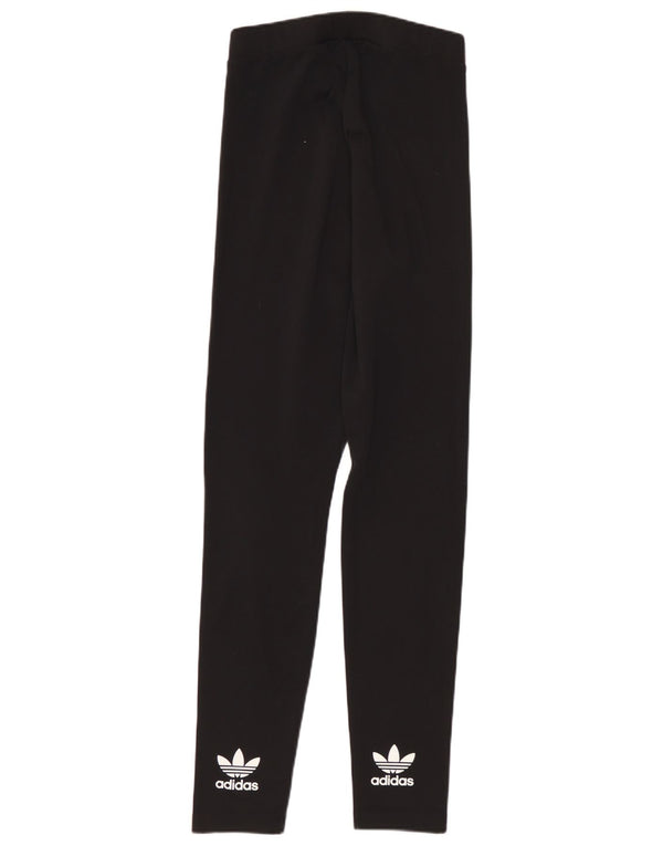 Adidas Graphic Leggings til kvinder UK 8 Small Black Polyester