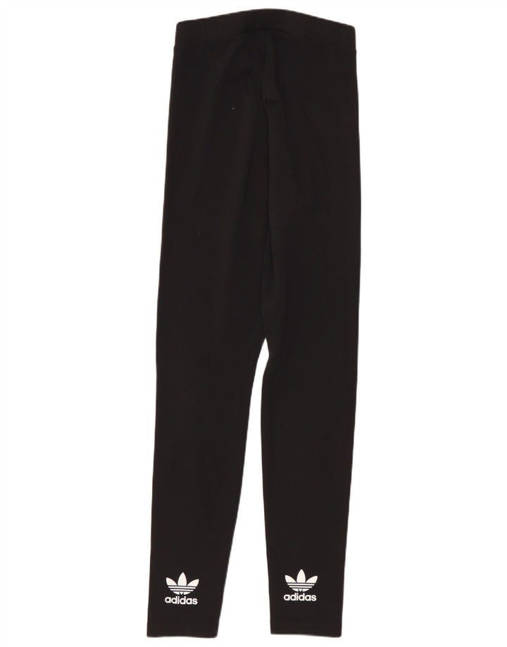 Adidas Graphic Leggings til kvinder UK 8 Small Black Polyester