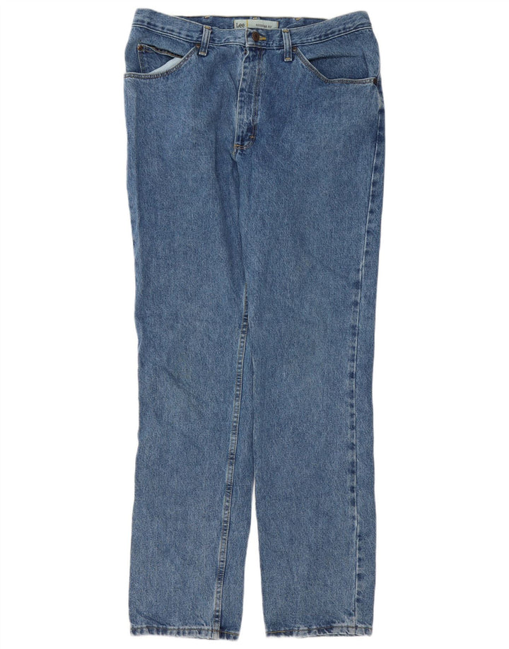 Lee Herre Regular Fit Straight Jeans W36 L34 Blå Bomuld