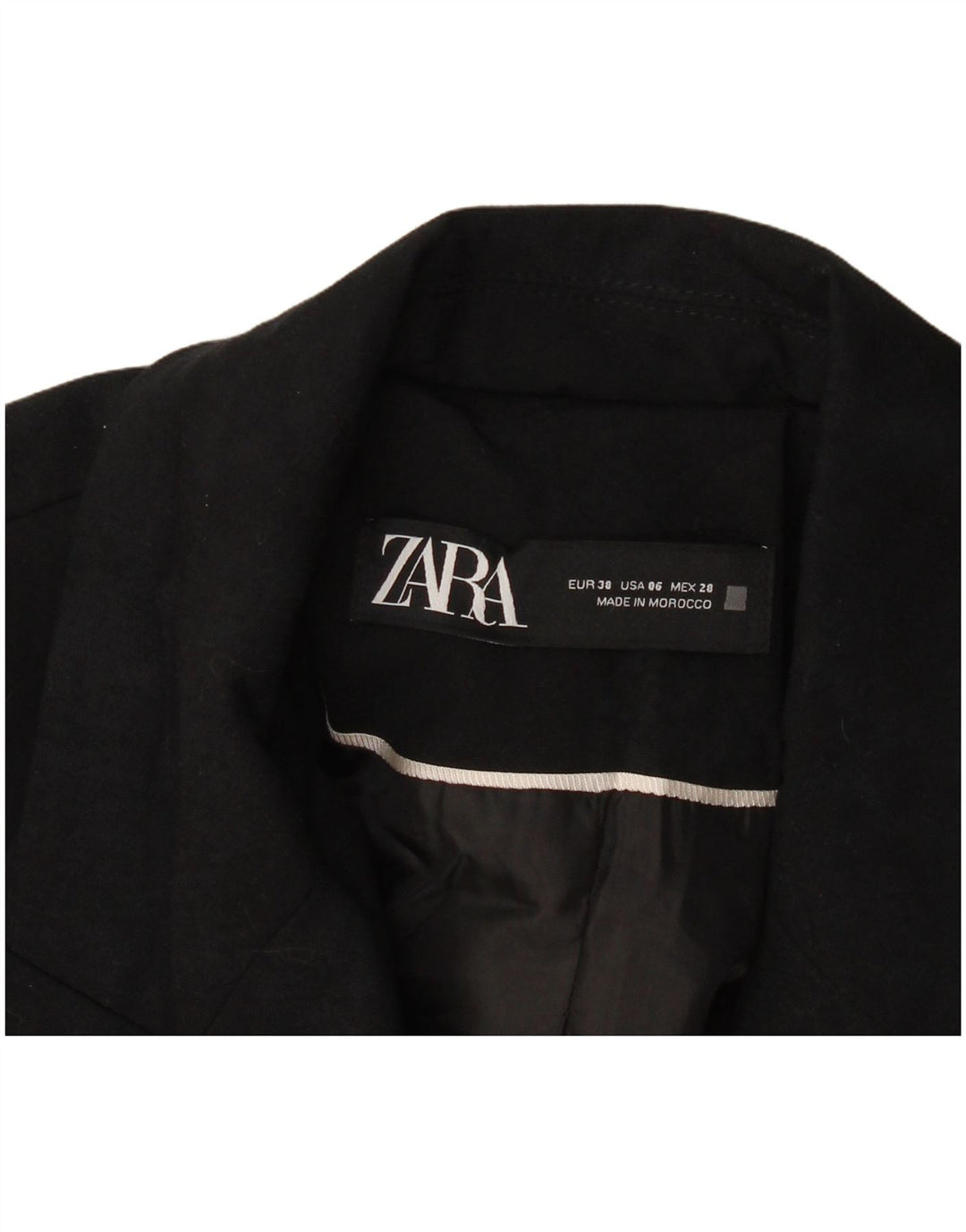 Zara Dame 1 Knap Blazer Jakke EU 38 Lille Sort