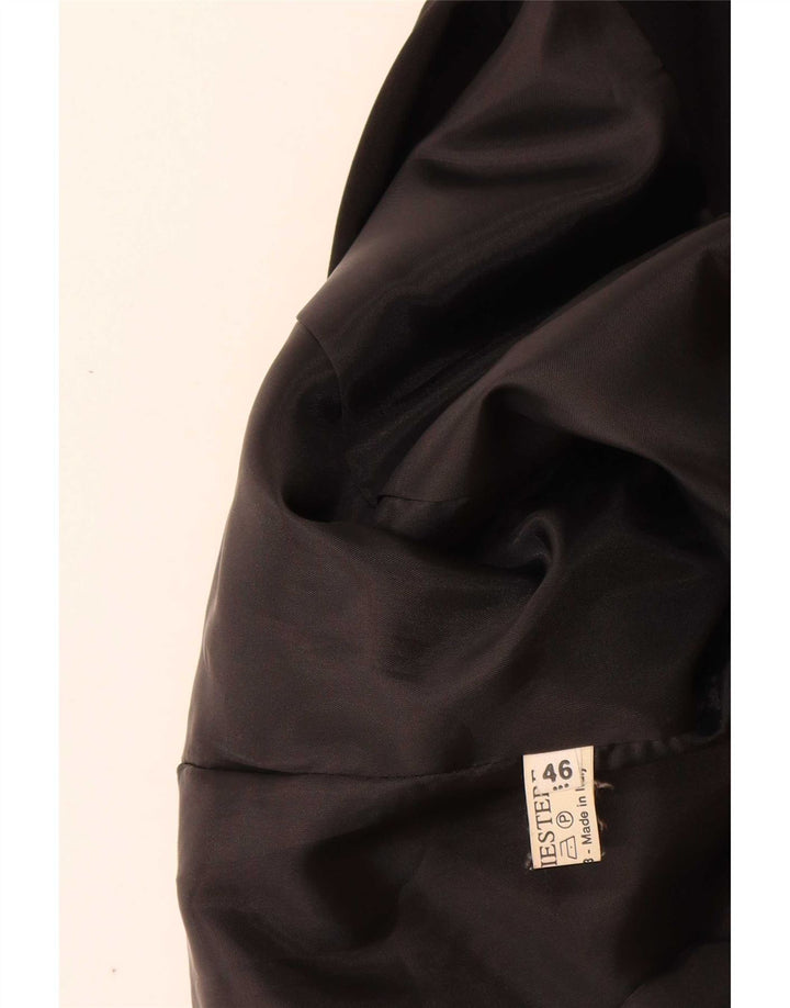 Vintage dame 3-knaps blazerjakke IT 46 Stor sort polyester