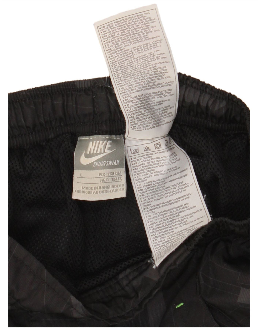 NIKE Sportsshorts til drenge 12-13 år Stor sort geometrisk polyester