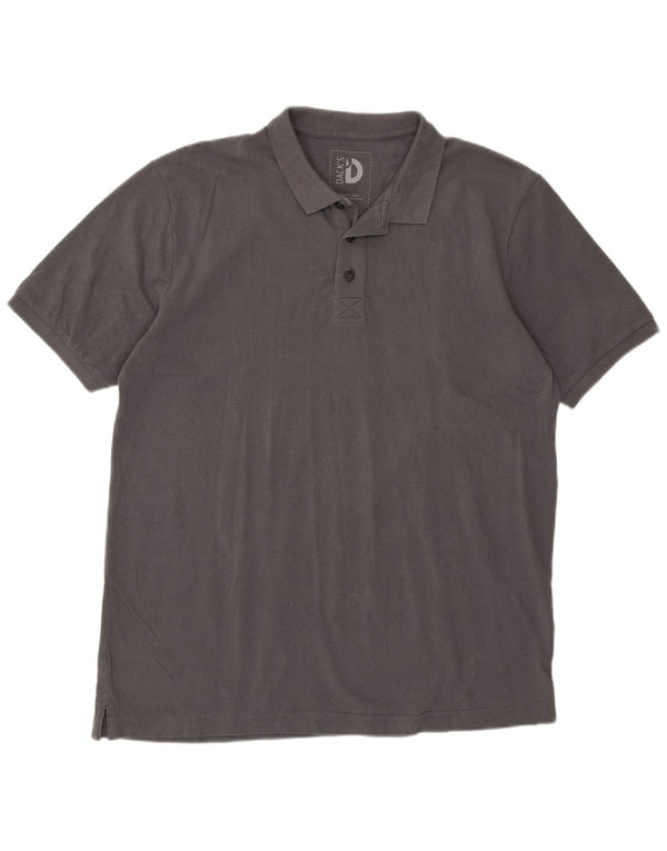 Dacks herre poloshirt, stor grå bomuld