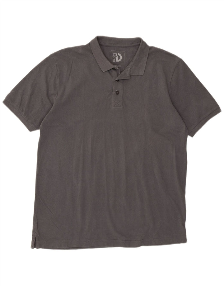 Dacks herre poloshirt, stor grå bomuld