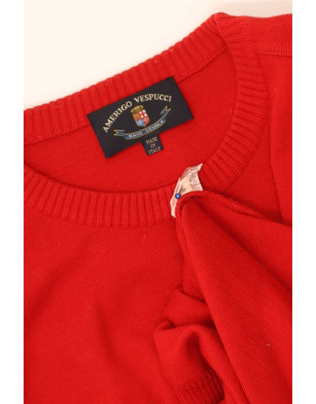 Amerigo Vespucci Herre sweater med rund hals XL rød uld
