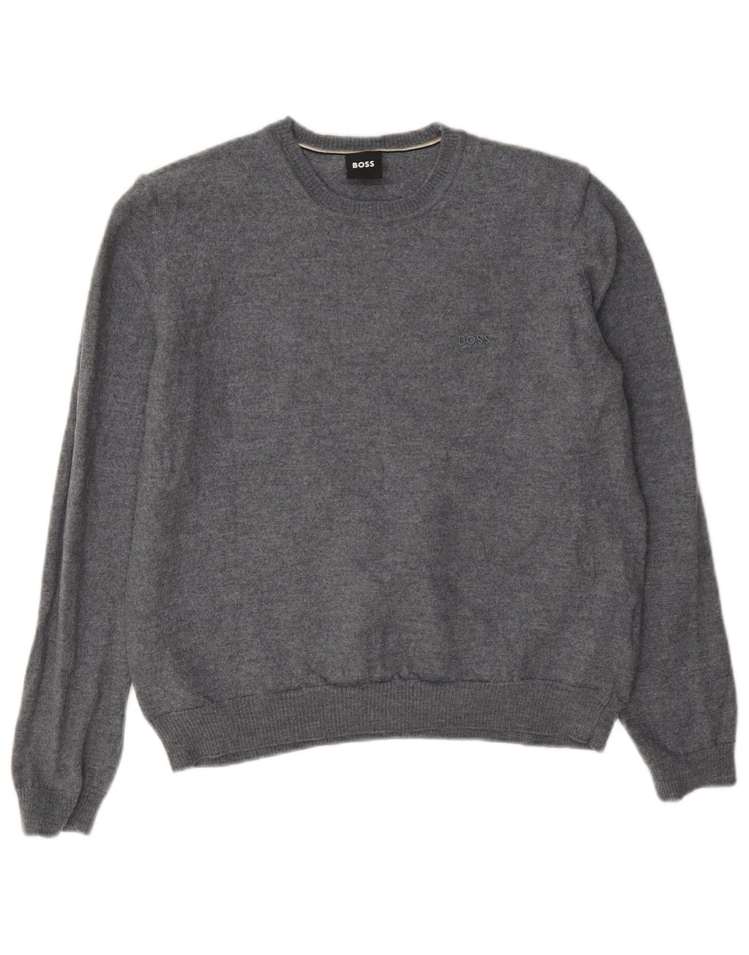Hugo Boss Dame Jumper Sweater UK 14 Medium Grey Uld