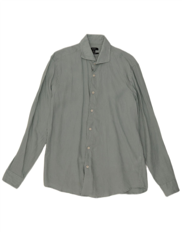 Reiss Herre Regular Fit skjorte Medium Blue Linen