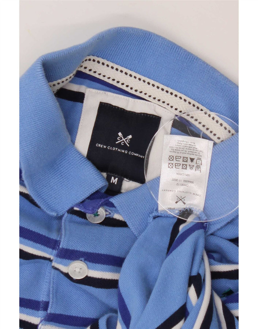 Besætningstøj Herre poloshirt Medium blå stribet bomuld