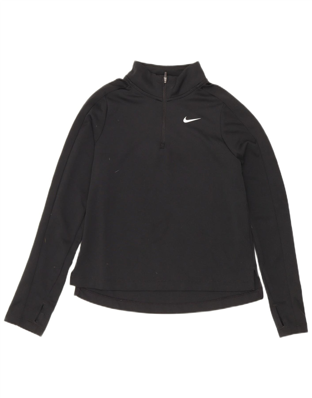 Nike Girls Dri Fit Pullover med lynlås-hals træningsdragt Top 10-11 år Medium Sort