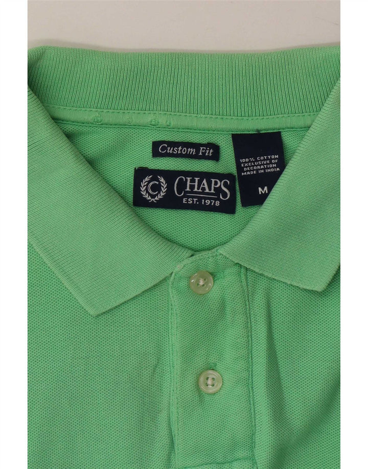 Chaps Herre Custom Fit Polo Shirt Medium Grøn Bomuld