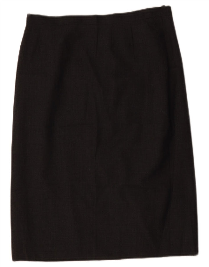 Max Mara lige nederdel til kvinder UK 12 Medium W29 Grå uld