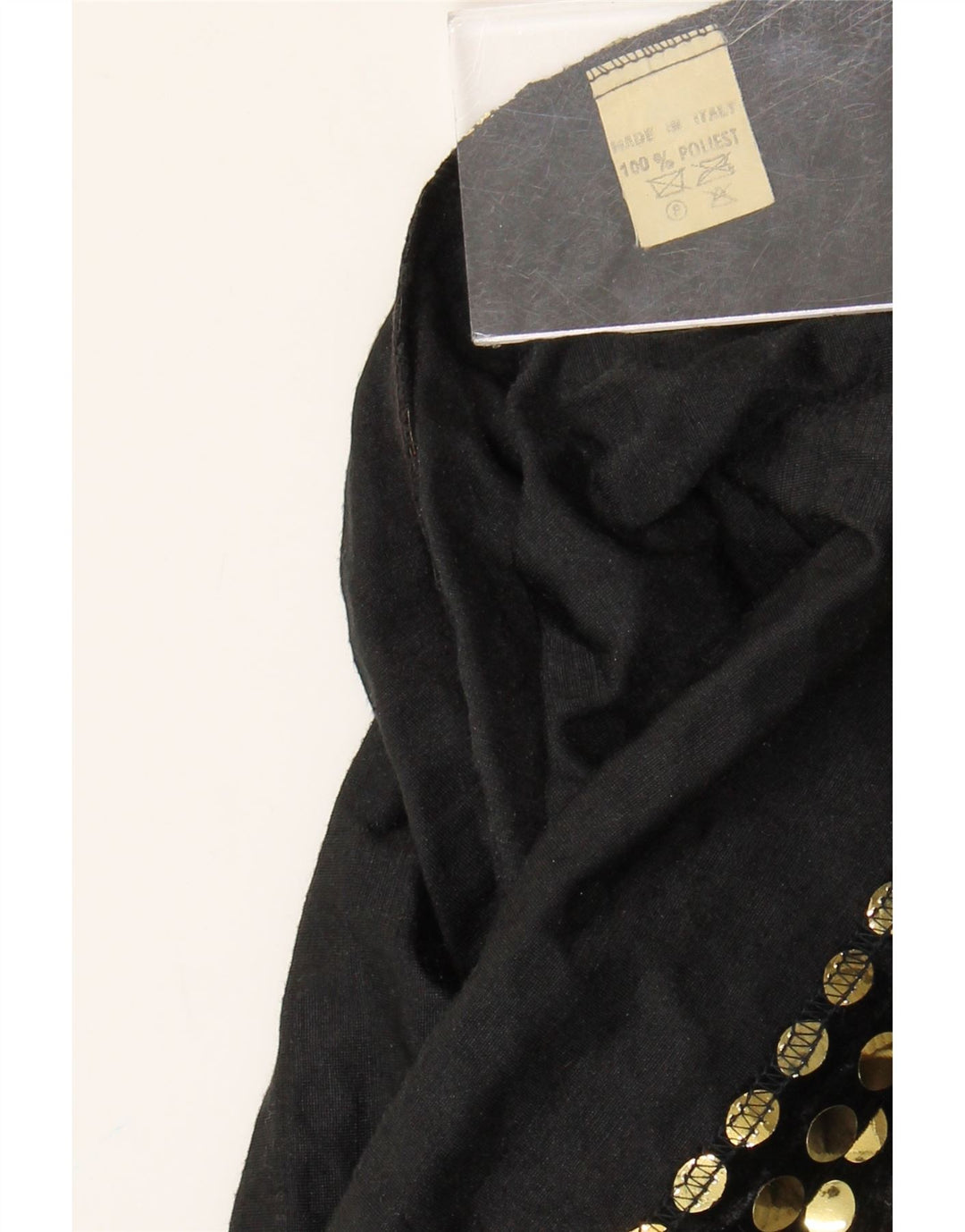 Vintage Dame ærmeløs bluse Top UK 10 Small Black Polyester