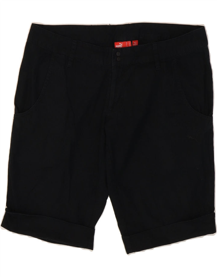 PUMA Womens Casual Shorts UK 12 Medium W32 Black Pinstripe Vintage Puma and Second-Hand Puma from Messina Hembry 